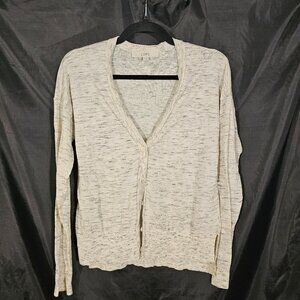 Loft oatmeal with black accents cardigan. Size S